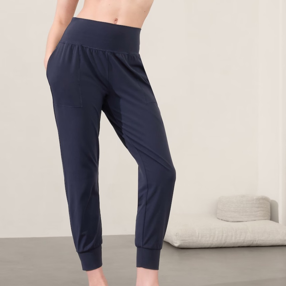 Athleta Salutation Jogger High Rise Stretch Navy Blue Womens Large